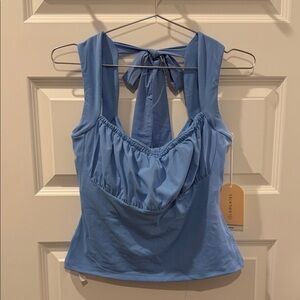 Blue Sleeveless Top with Bow Detail by Blogilates